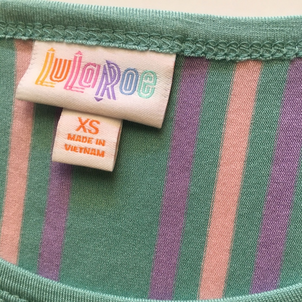 LuLaRoe Julia Dress Stripe Print Size XSM (NWT) - Picture 5 of 7